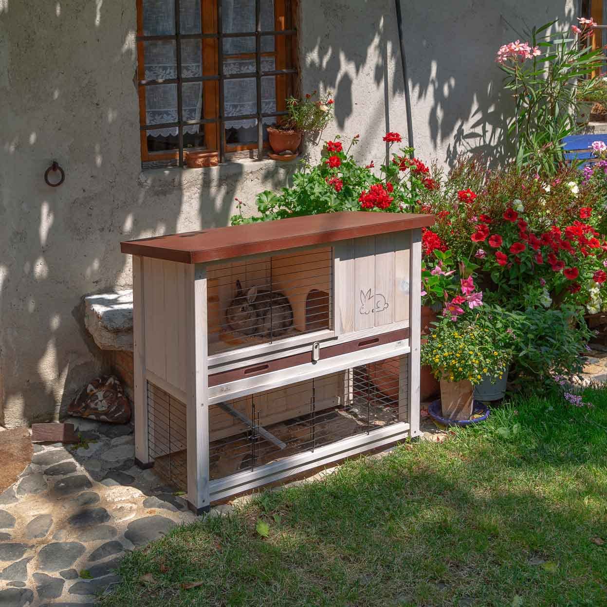 ferplast-ranch-100-basic-kaninchenstall-aus-fsc-holz-125-x-65-x-51-cm-mit-haus image 4