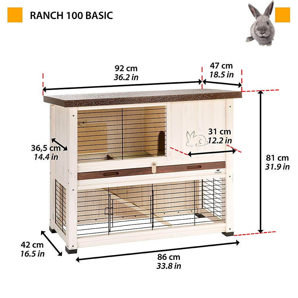 ferplast-ranch-100-basic-kaninchenstall-aus-fsc-holz-125-x-65-x-51-cm-mit-haus image 2