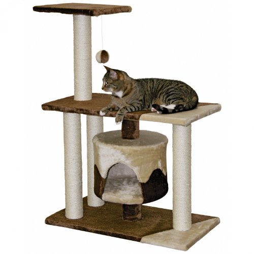 kerbl-pet-kratzbaum-jade-pro-96-cm-braun-beige-holz-pl-sch-sisal-mit-spielball image 5