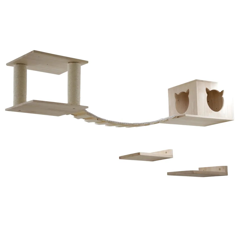 kerbl-pet-katzenspielplatz-top-natur-wei-5-teiliges-kletterwandset-aus-massivhol image 1