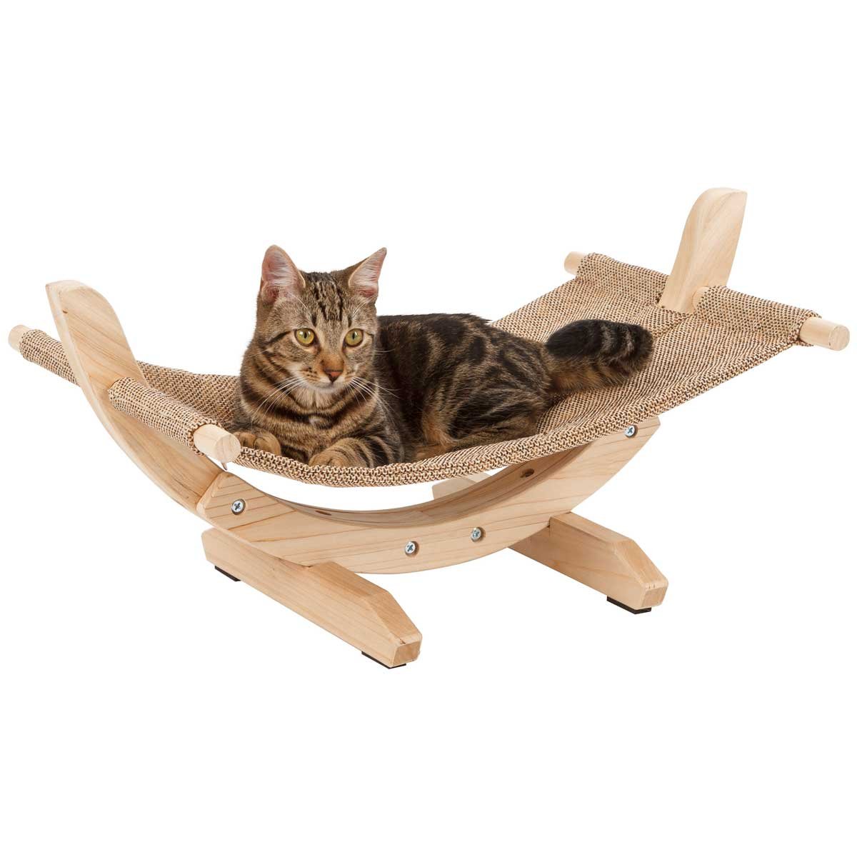 kerbl-pet-h-ngematte-siesta-2-0-katzenbett-braun-61-x-37-x-29-cm-holz-leinen image 1