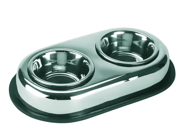 kerbl-pet-edelstahlnapf-duo-2-x-450-ml-rutschfest image 1