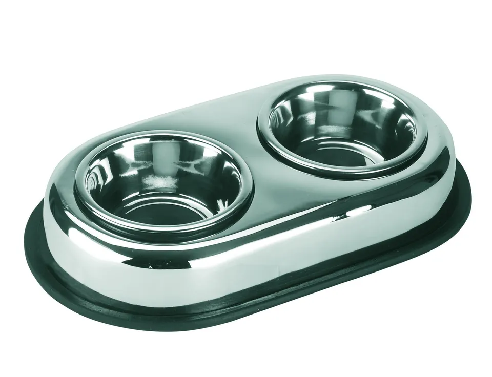kerbl-pet-edelstahlnapf-duo-2-x-450-ml-rutschfest image 1