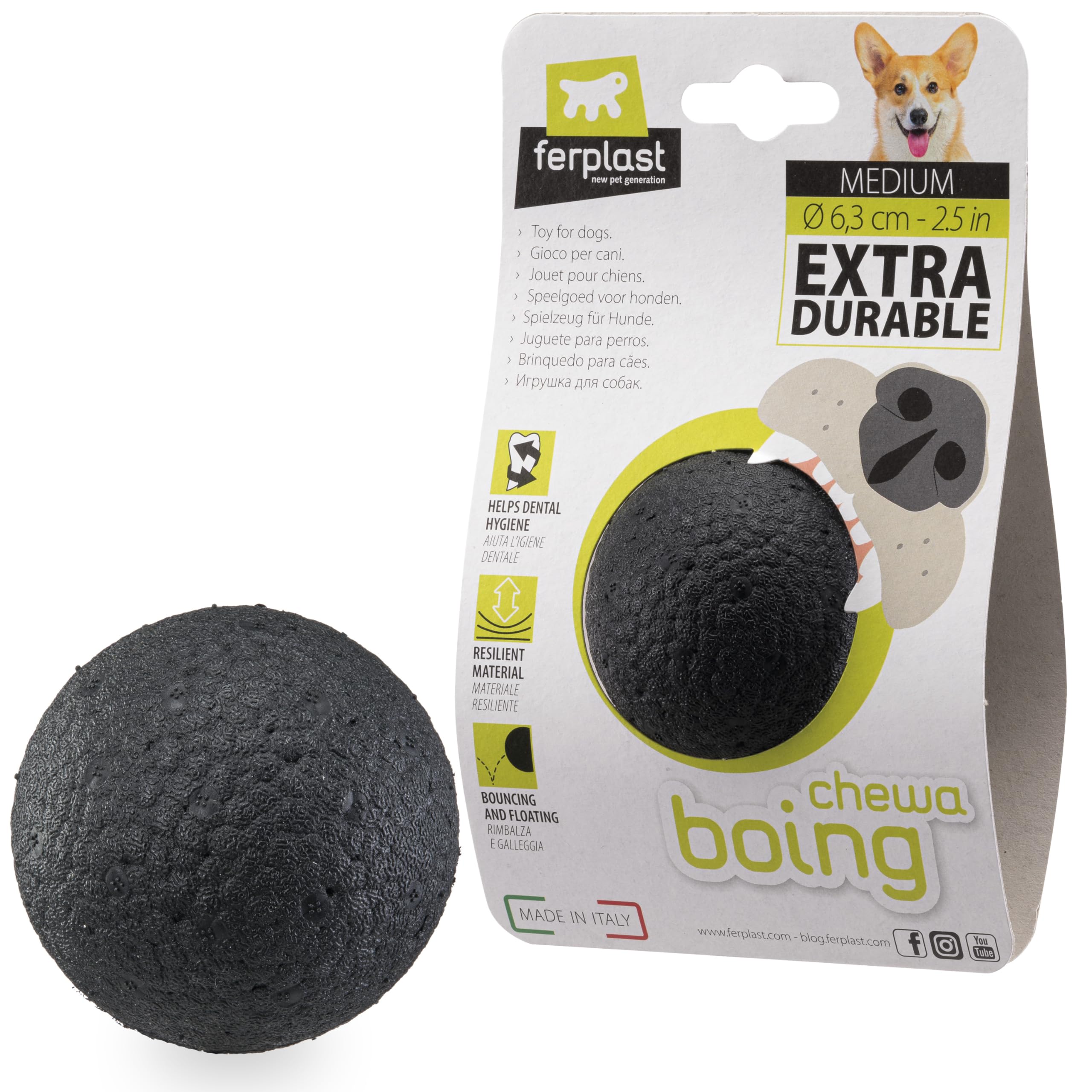 ferplast-chewa-boing-rugby-hundespielzeug-m-schwarz-10-cm-schwimmend image 7