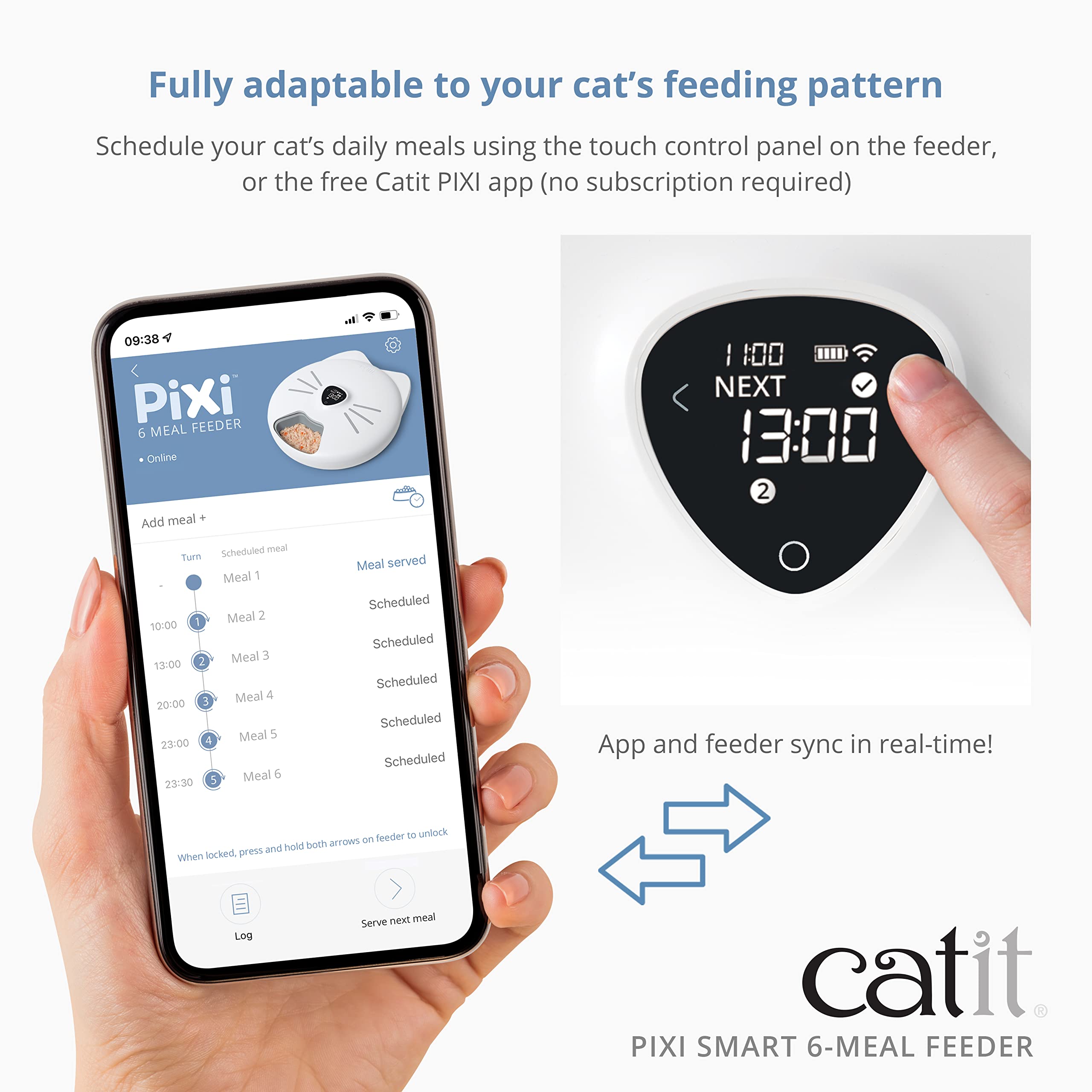 catit-pixi-smart-futterautomat-6-mahlzeiten-wei-f-r-nass-und-trockenfutter-mit-w image 3