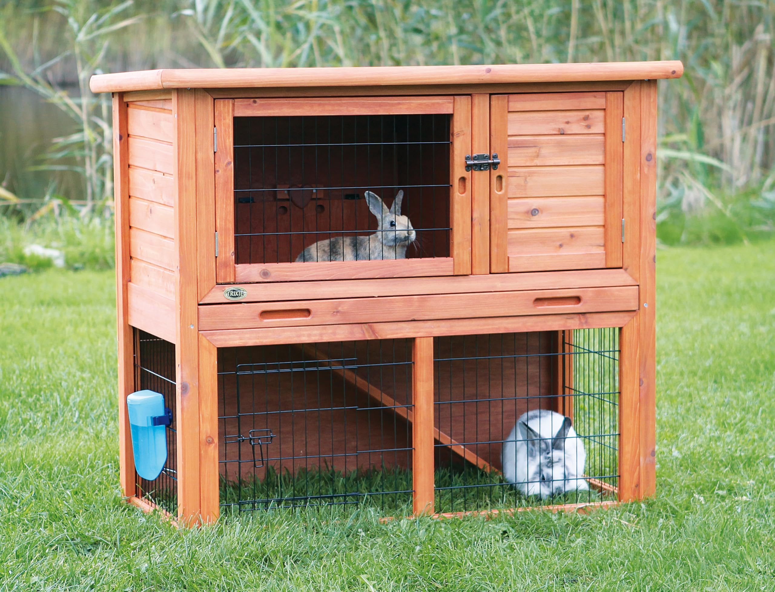 trixie-natura-kleintierstall-mit-freilaufgehege-116-x-97-x-63-cm-braun image 3