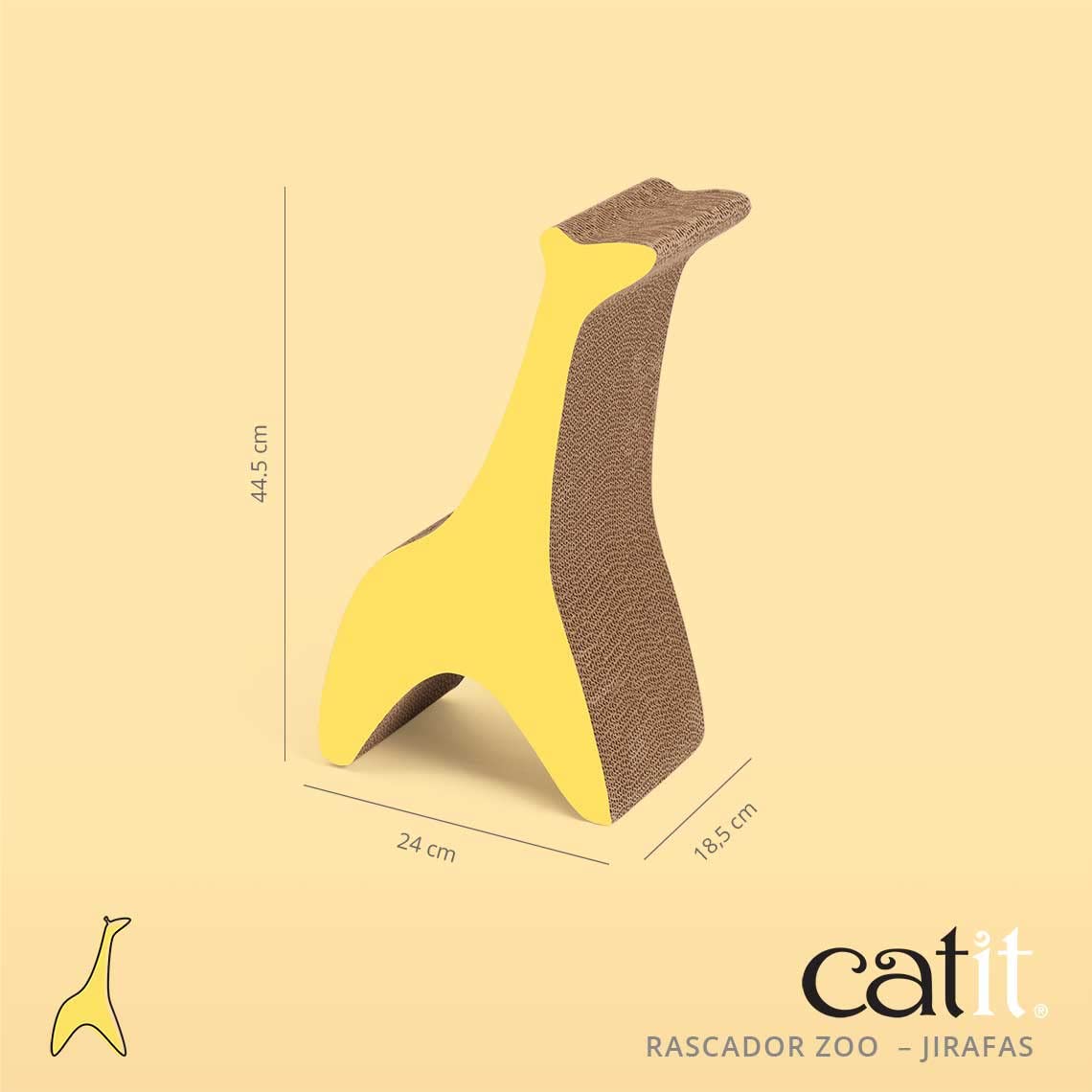 catit-zoo-kratzbaum-giraffe-gelb-wellpappe-mit-catnip image 2