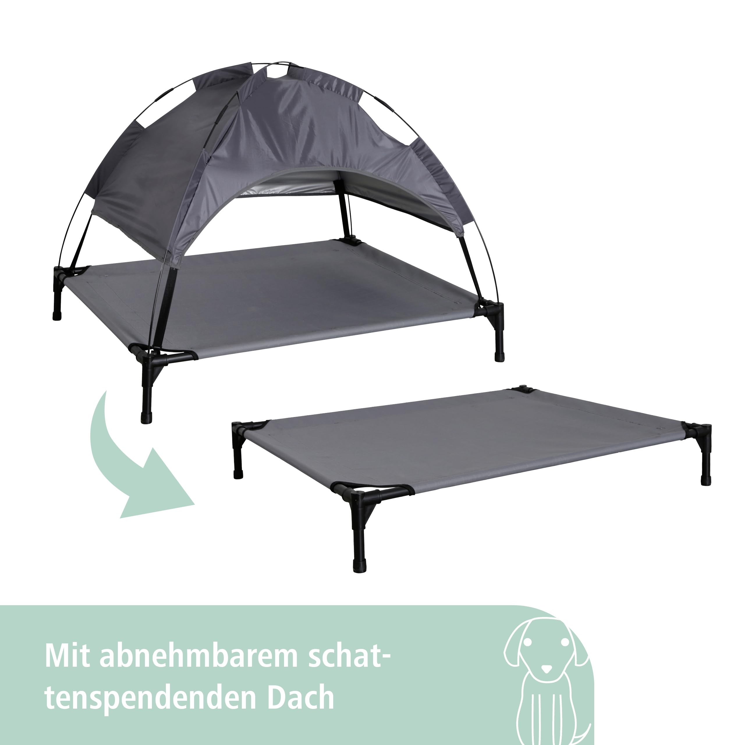 kerbl-pet-hundeliege-vacation-top-mit-dach-grau-105-x-86-x-75-cm image 5