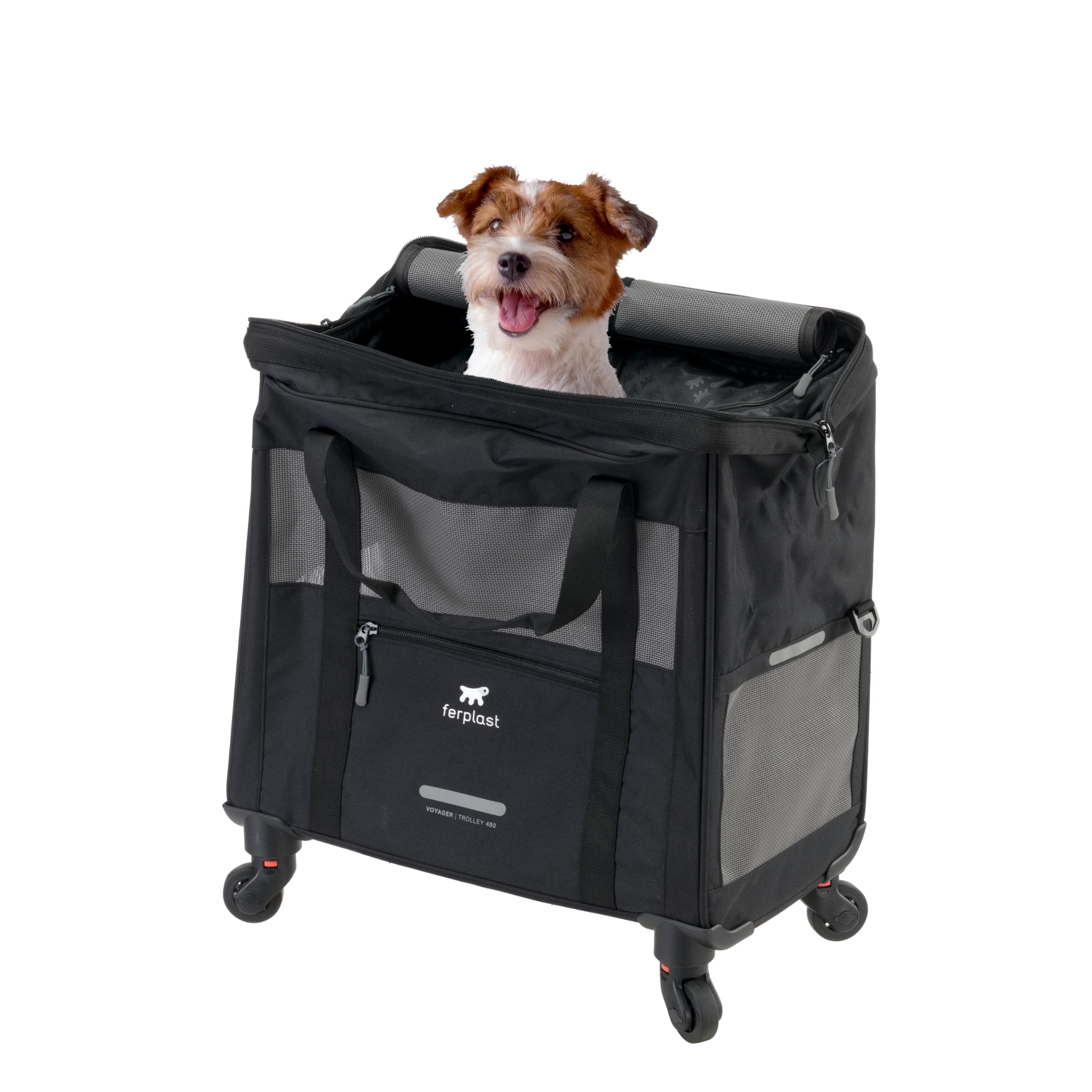 ferplast-voyager-trolley-hundetasche-transportbox-katze-koleder-schwarz-46-x-26- image 3