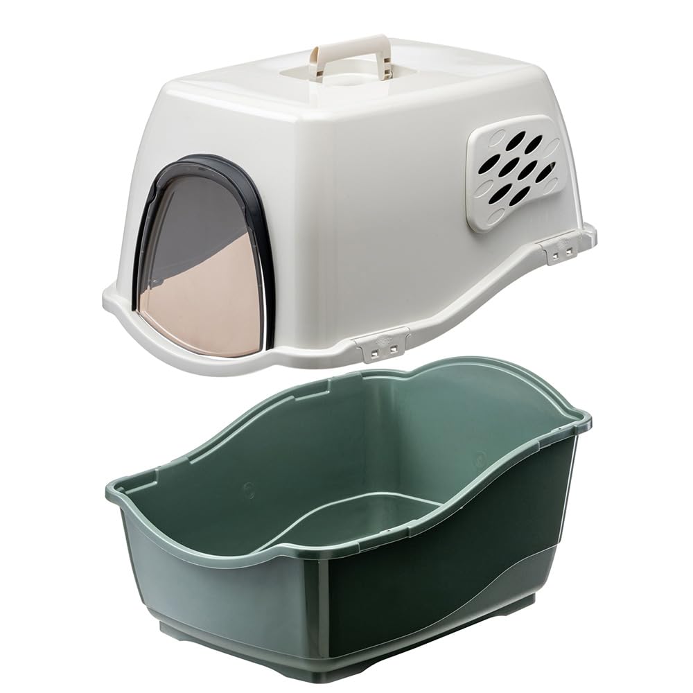 ferplast-bill-katzentoilette-mit-haube-50-x-40-x-h-42-cm-abgedunkelt-mit-aktivko image 5