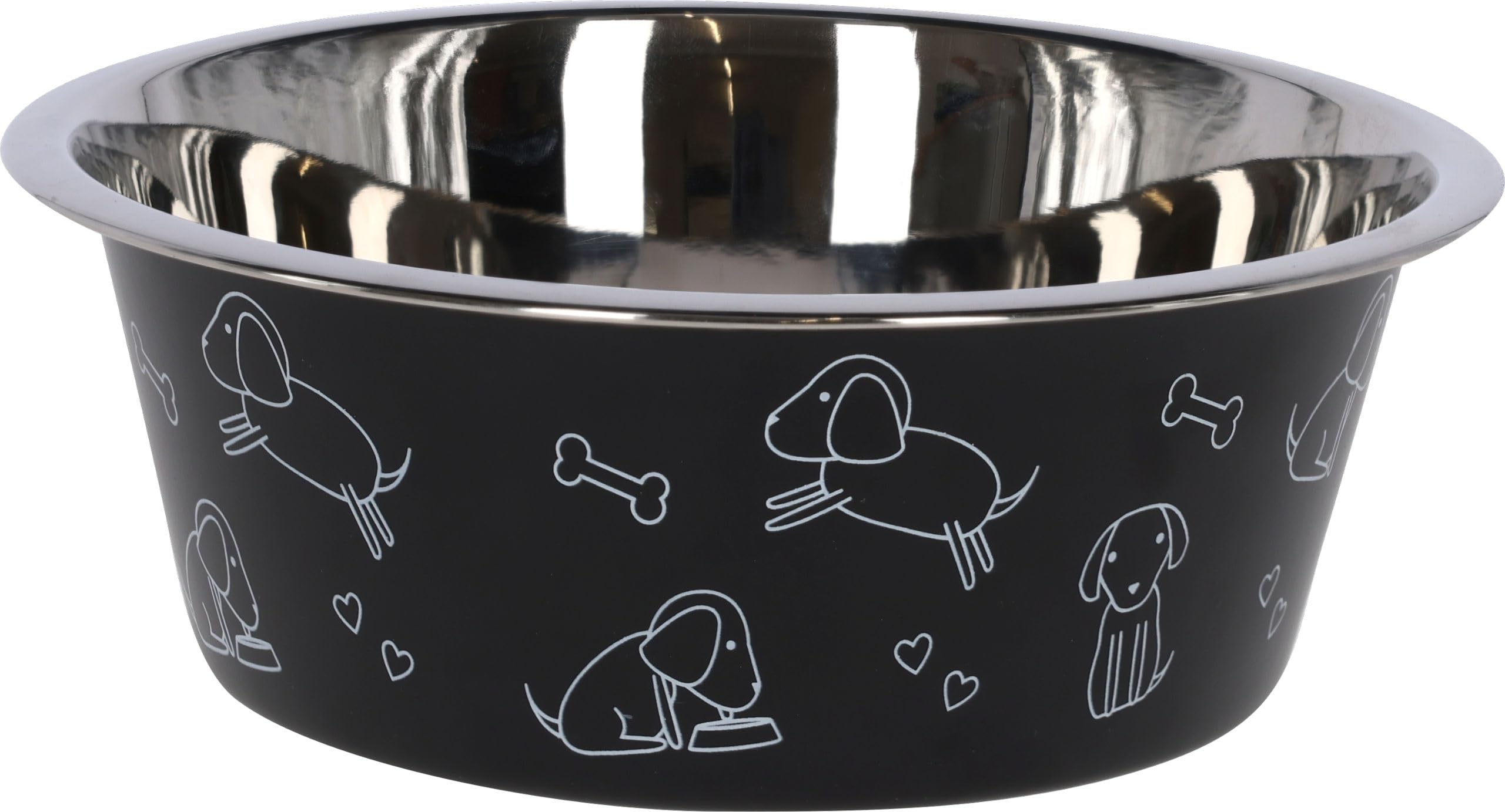 kerbl-pet-edelstahlnapf-mit-motiv-schwarz-1-800-ml-f-r-hunde image 1