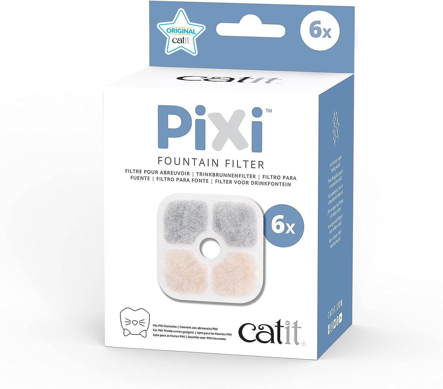 catit-43722-pixi-ersatzfilter-trinkbrunnenfilter-6er-pack-wei image 1