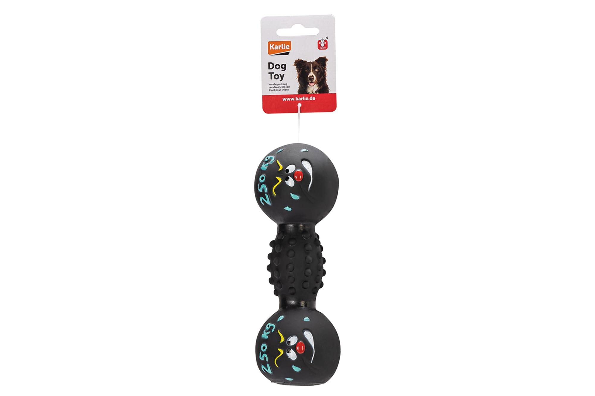 karlie-hantel-hundespielzeug-vinyl-schwarz-19x6x6-cm-mit-squeaker image 2