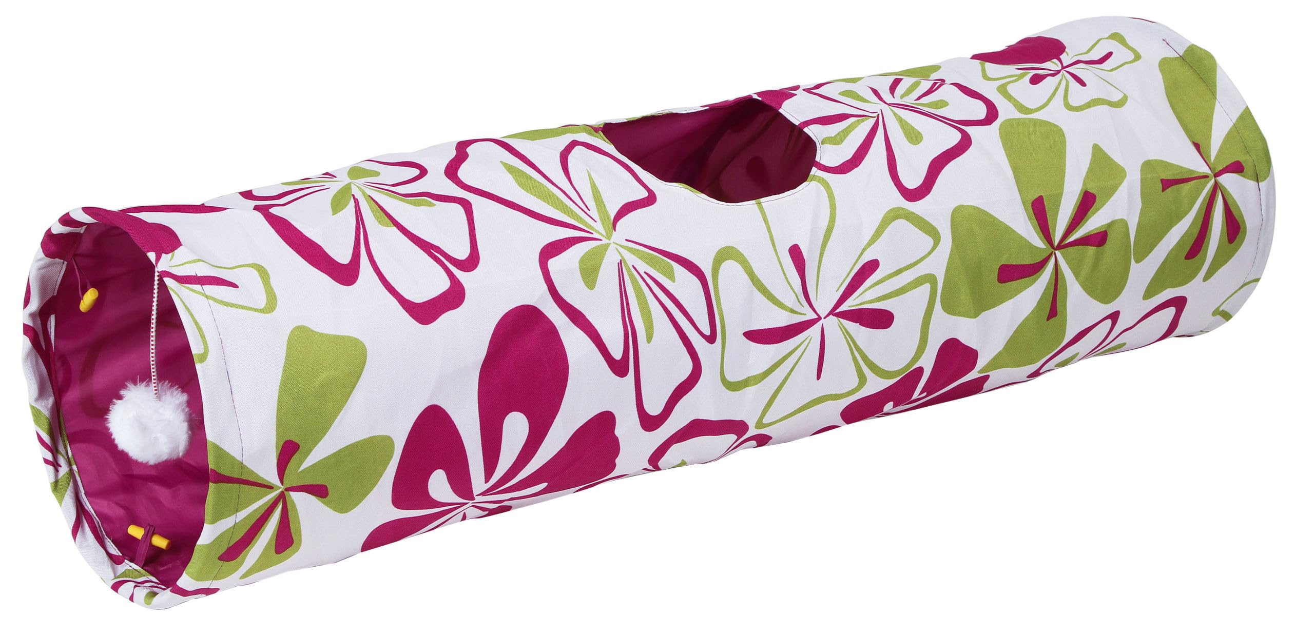 kerbl-pet-katzentunnel-flower-25-x-90-cm-rascheltunnel-mit-ball-nylon image 2
