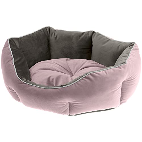 ferplast-queen-50-hunde-und-katzenbett-aus-samt-rosa-50-x-40-x-h-18-cm image 3