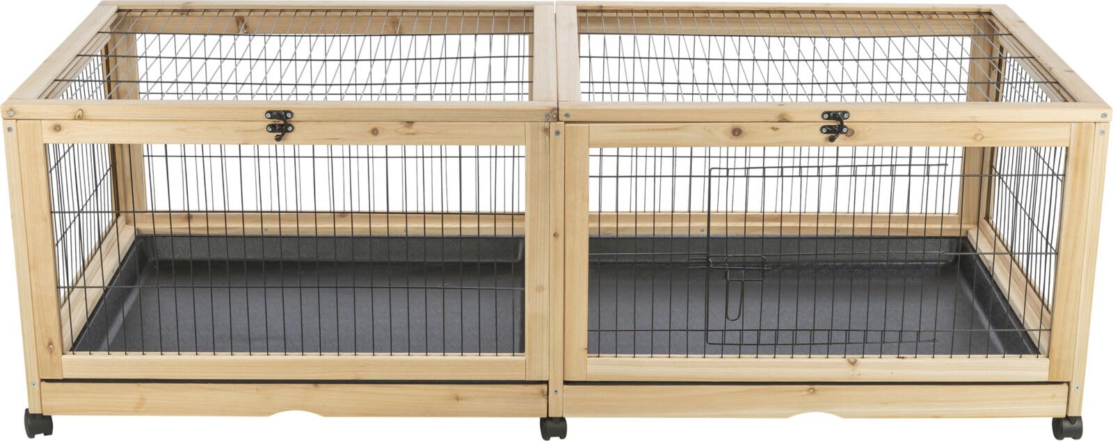 trixie-indoor-gehege-kleintiergehege-150-x-50-x-60-cm-mit-metallt-r-und-rollen image 2