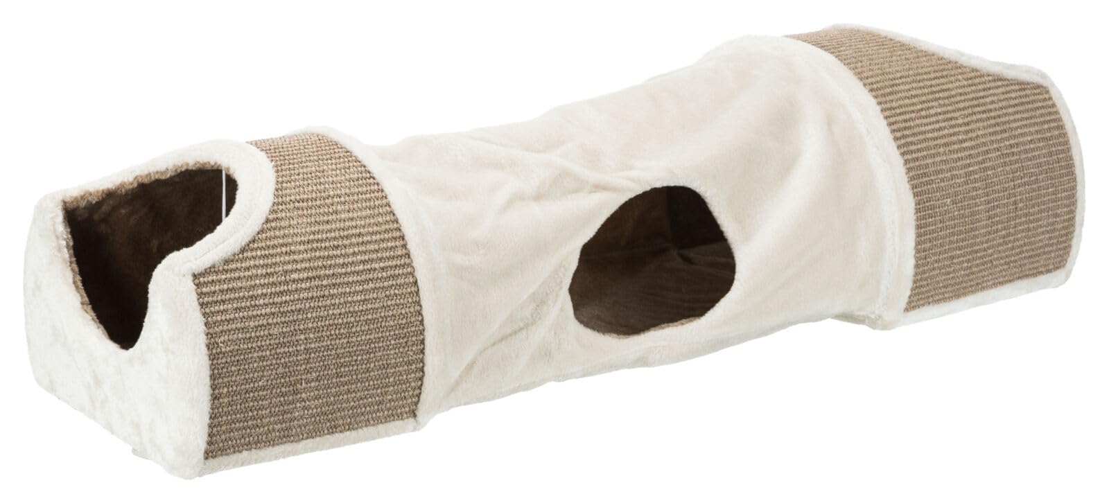 trixie-43004-kratztunnel-f-r-katzen-110-x-30-x-38-cm-lichtgrau-braun-taupe image 1