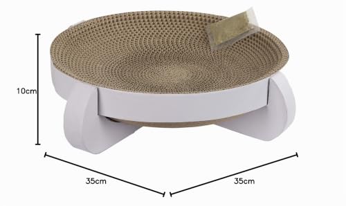 kerbl-pet-katzenkratzbrett-platinum-wei-35-x-35-x-10-cm-mit-catnip image 5