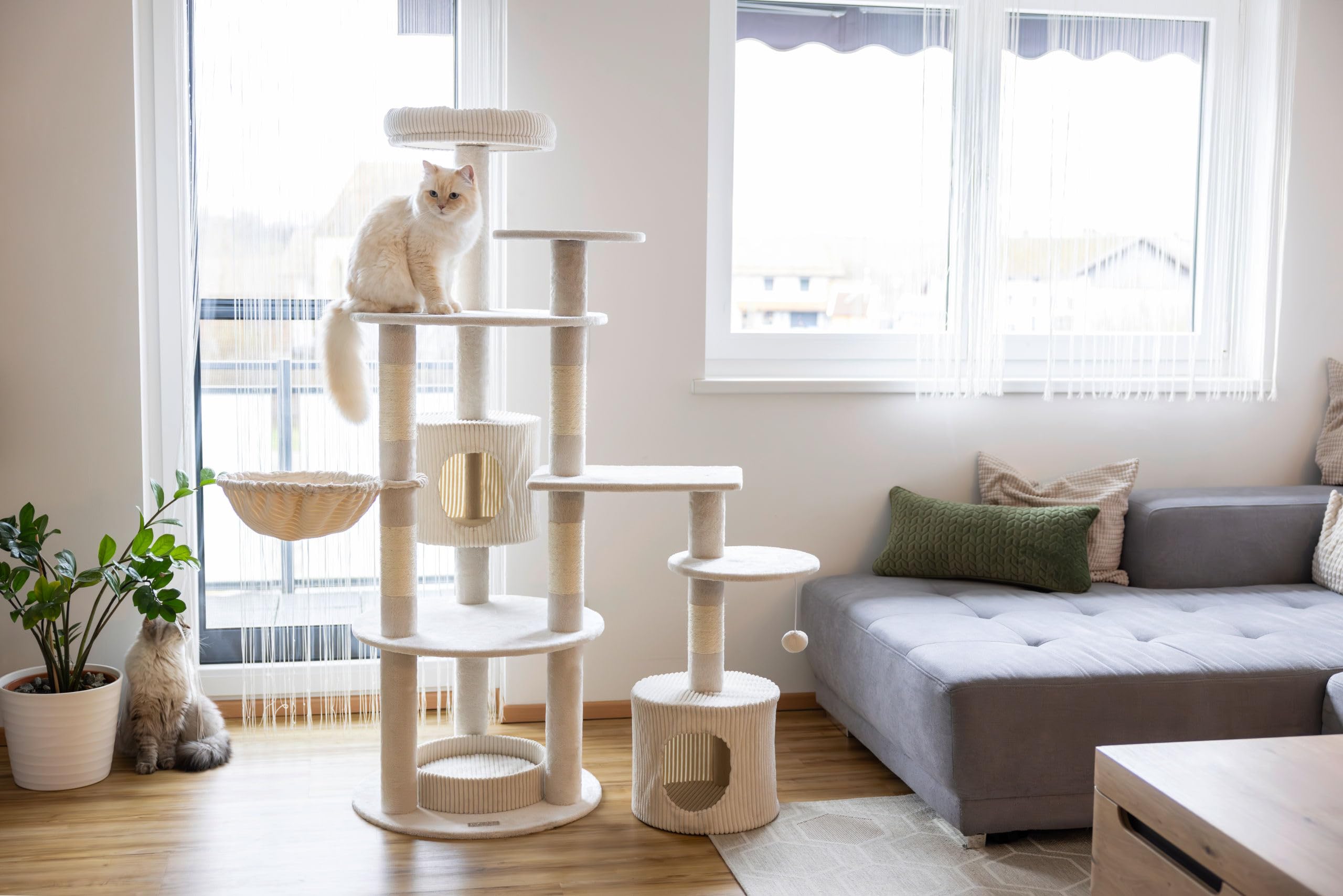 kerbl-pet-kratzbaum-annika-beige-164-cm-katzenkratzbaum-aus-holz-mit-sisal image 5