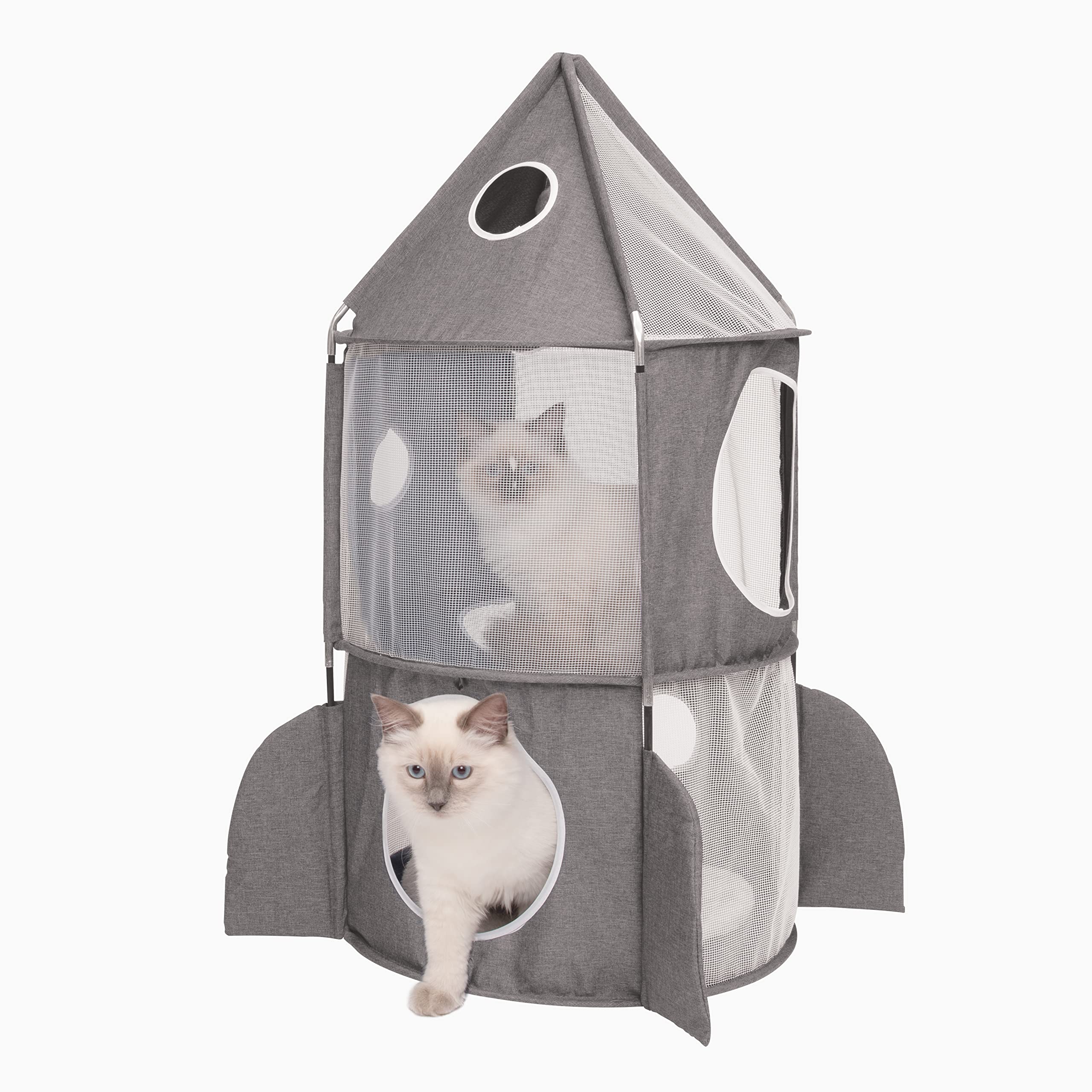 catit-vesper-turm-42001-raketenform-mit-schlafkissen-f-r-katzen-blau image 8