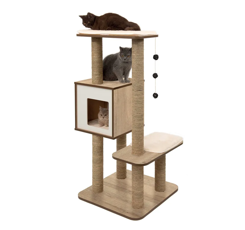 catit-vesper-52063-kratzbaum-hohe-basis-eiche-56-x-56-x-81-5-cm image 1