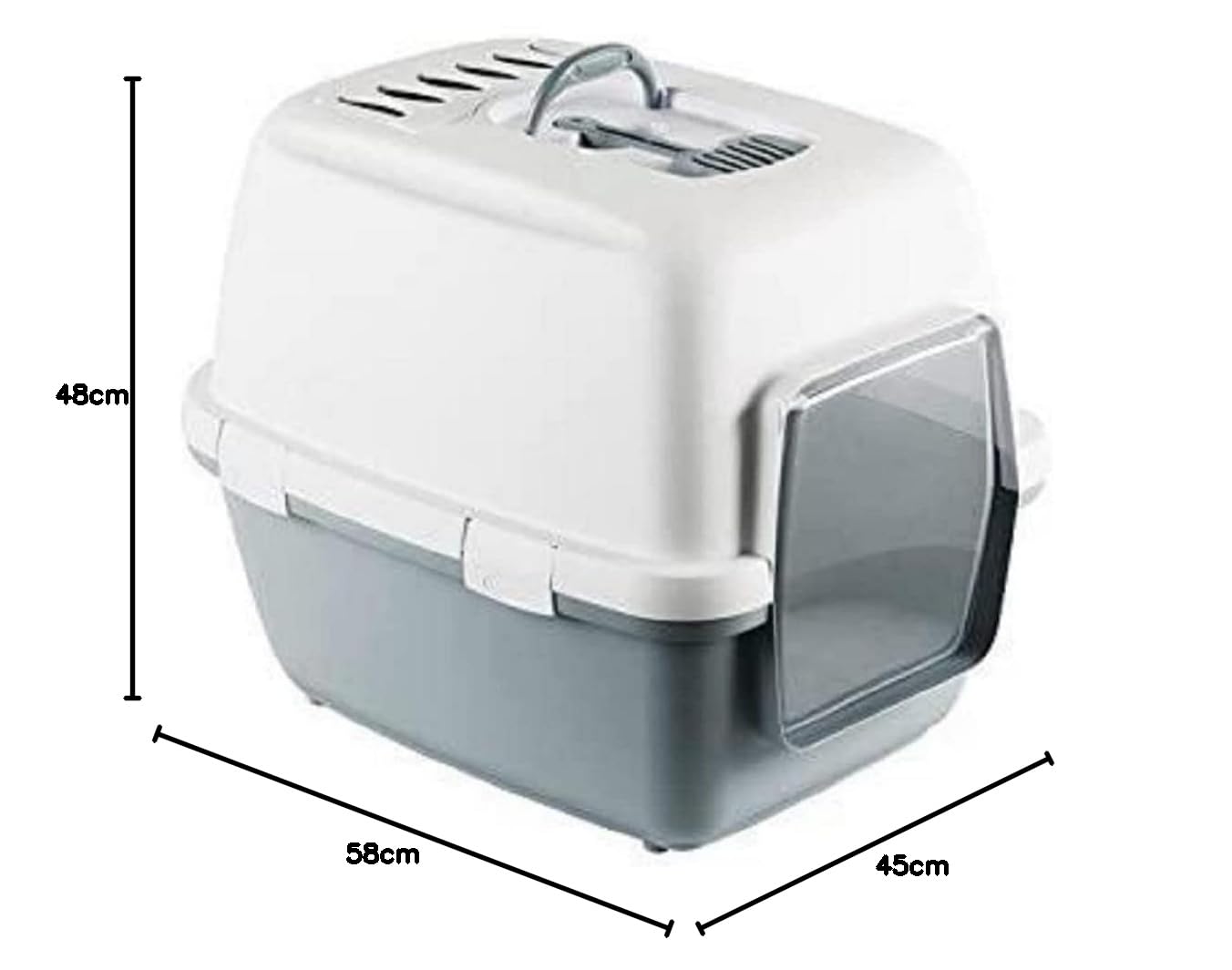 kerbl-katzentoilette-cathy-comfort-haubentoilette-58-x-45-x-48-cm-blau-wei image 2