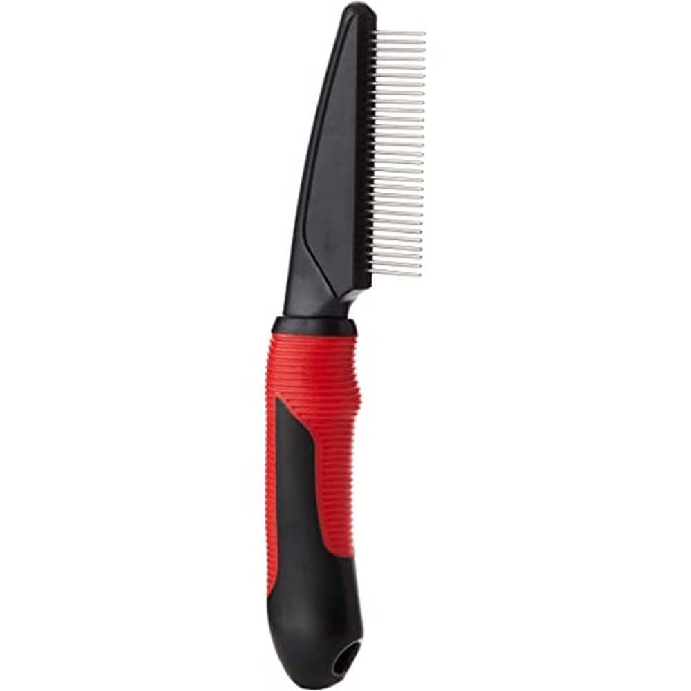 karlie-pflegekamm-mit-rotierenden-z-hnen-mittel-gummi-rot-schwarz-21x5-5-cm image 1