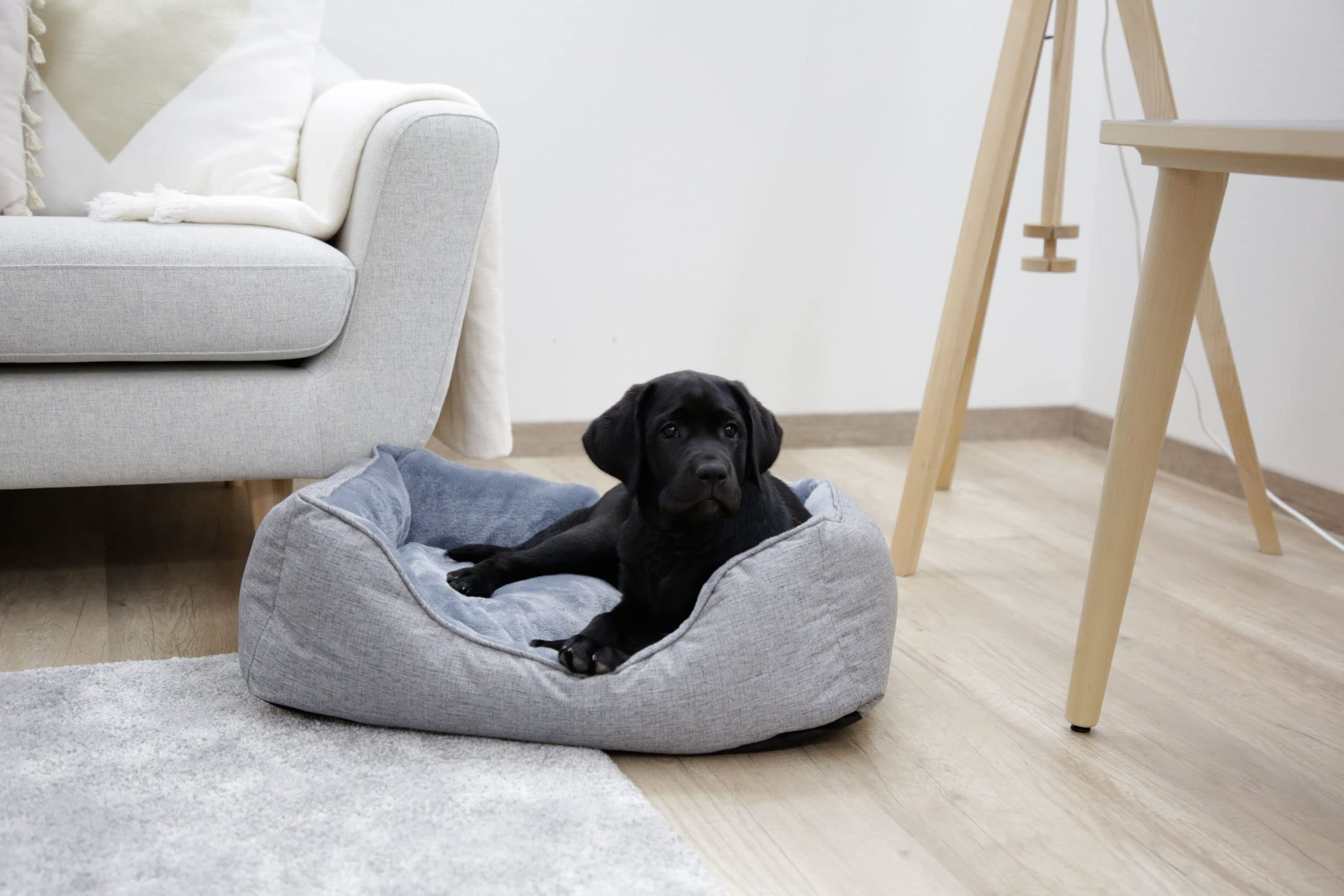 kerbl-pet-kuschelbett-marie-hundebett-grau-61-x-48-cm-mit-wendekissen image 7
