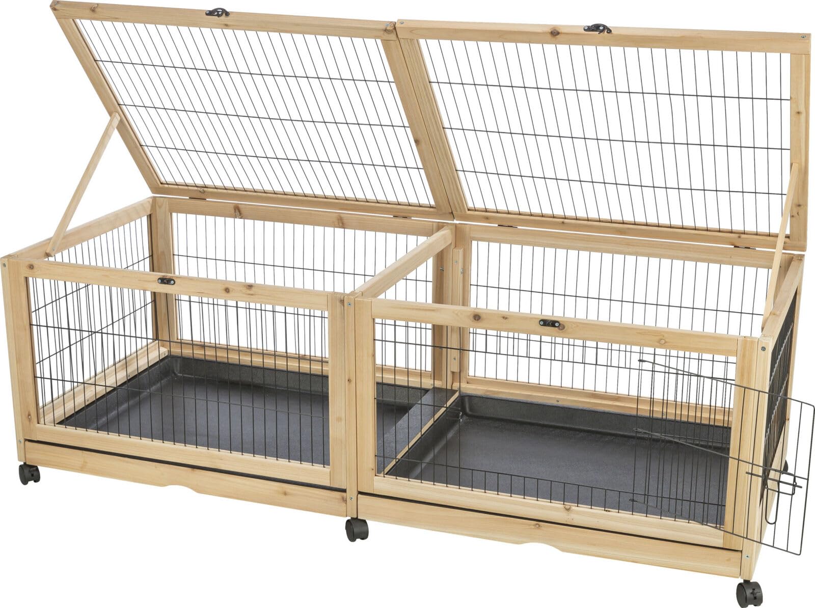 trixie-indoor-gehege-kleintiergehege-150-x-50-x-60-cm-mit-metallt-r-und-rollen image 3