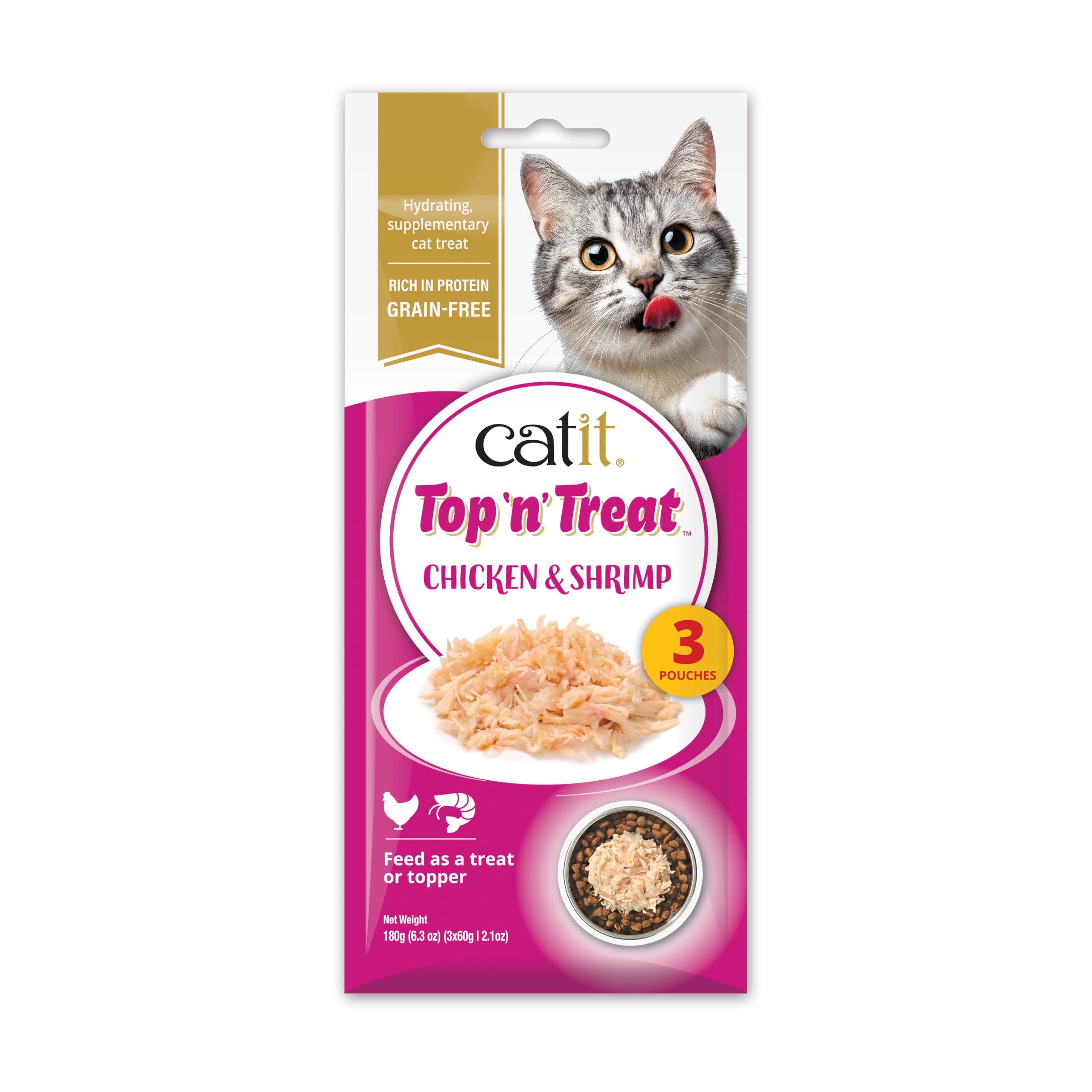 catit-top-n-treat-katzenfutter-topping-huhn-garnelen-3x60g image 1