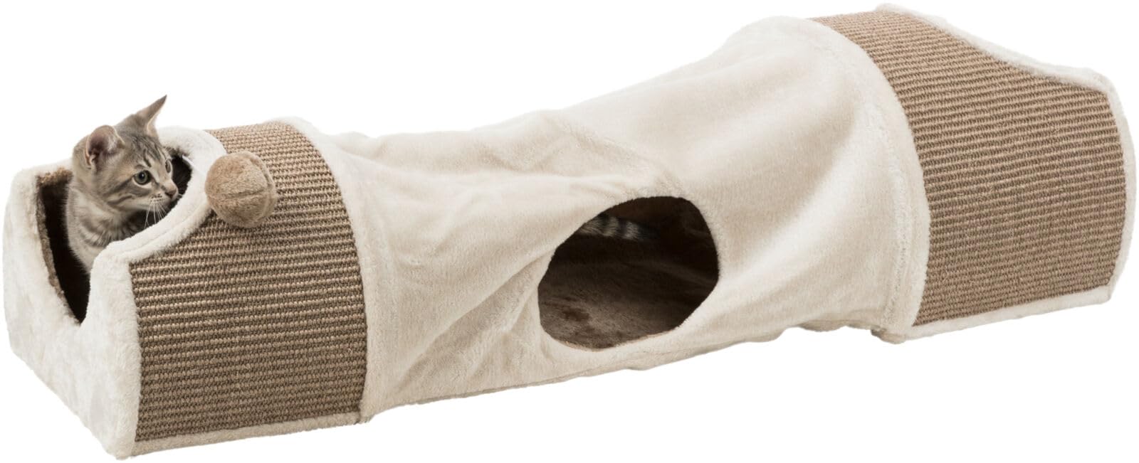 trixie-43004-kratztunnel-f-r-katzen-110-x-30-x-38-cm-lichtgrau-braun-taupe image 7
