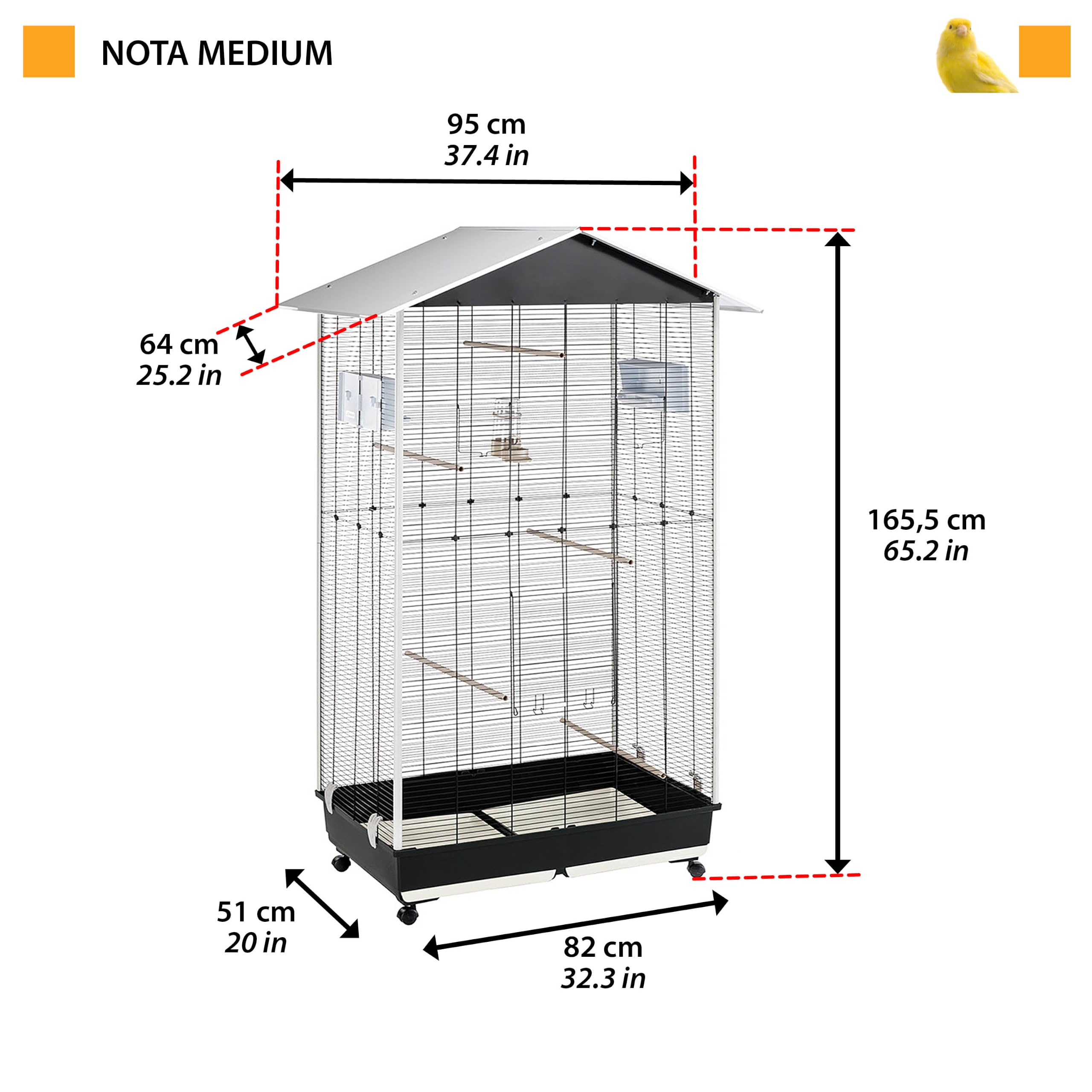 ferplast-nota-medium-vogelvoliere-95-x-64-x-165-5-cm-metall-aluminium image 3