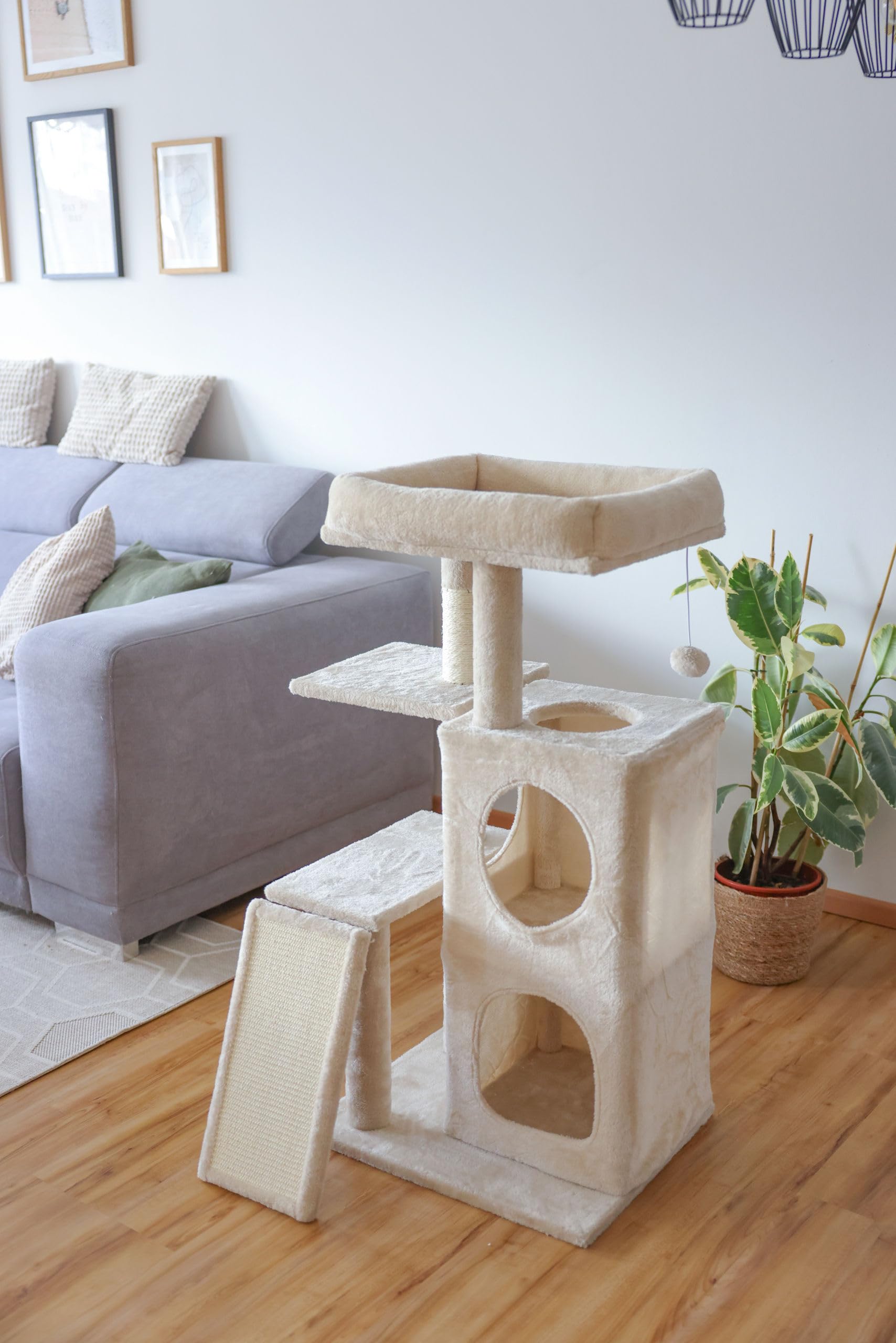 kerbl-alessia-kratzbaum-f-r-katzen-beige-48-5-x-40-x-100-cm image 6