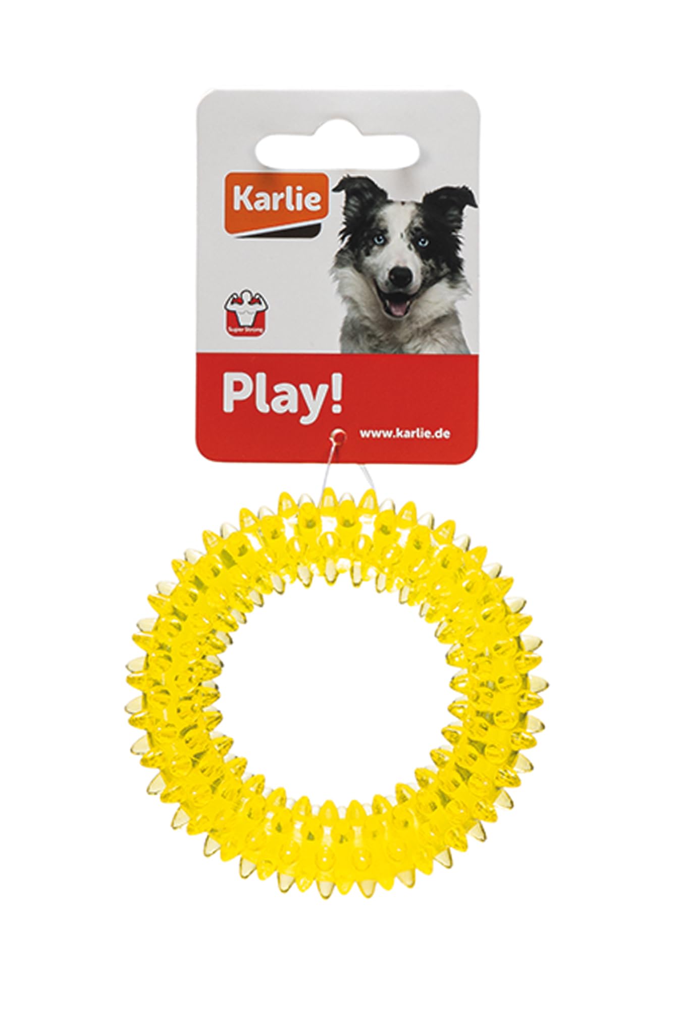 karlie-zackenring-hundespielzeug-tpr-gelb-9x9x2-cm image 2