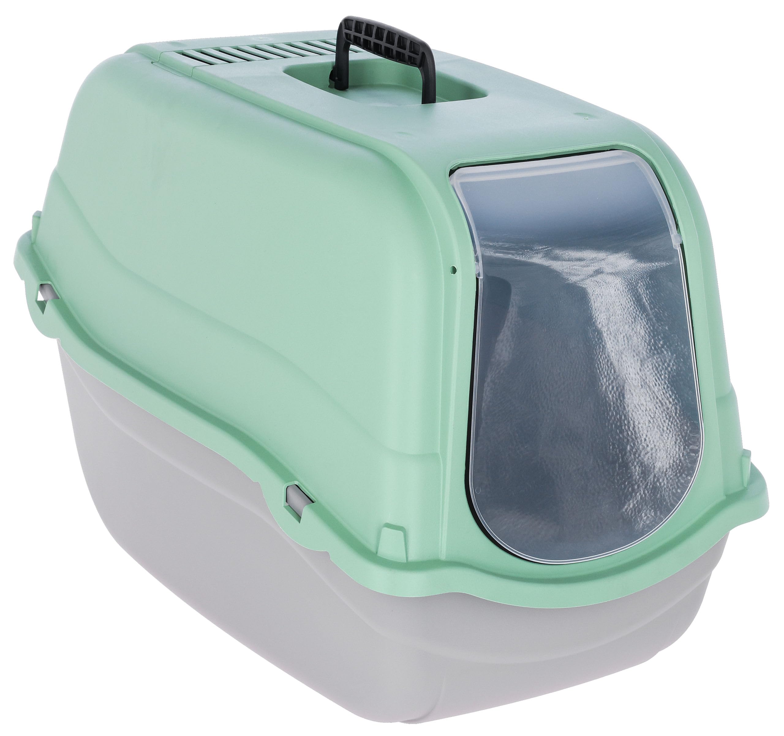 kerbl-pet-katzentoilette-minka-hellgrau-mint-57-x-39-x-41-cm-mit-haube image 1