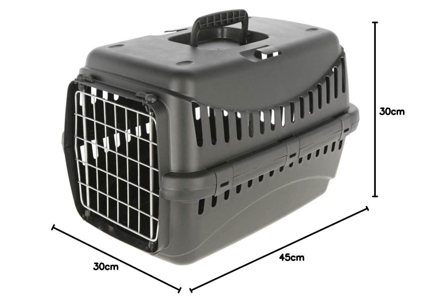 kerbl-pet-transportbox-expedion-schwarz-45-x-30-x-30-cm-f-r-katzen-und-kleine-hu image 2