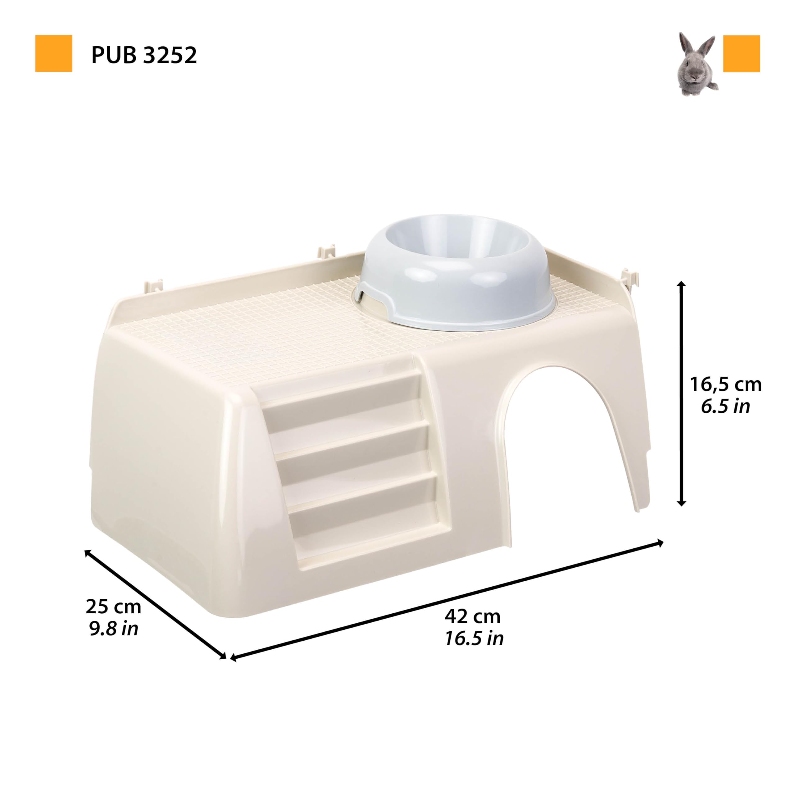 ferplast-madriguera-pub-deluxe-holzhaus-grau-l-22-x-b-15-x-h-40-cm-f-r-kaninchen image 2