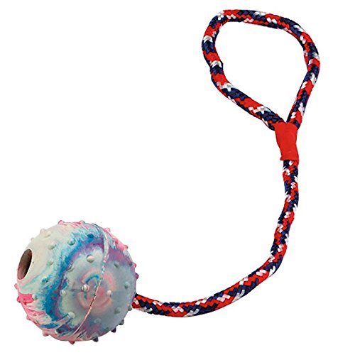 kerbl-pet-hundespielball-am-seil-30-cm-6-cm-blau-rot-wei image 7
