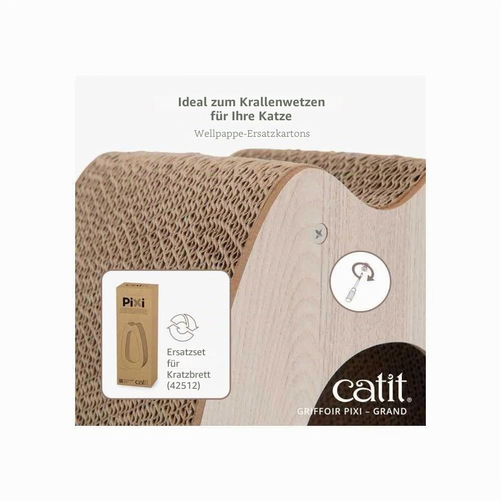 catit-pixi-kratzbaum-aus-karton-hoch-eichenoptik-mit-federball image 4