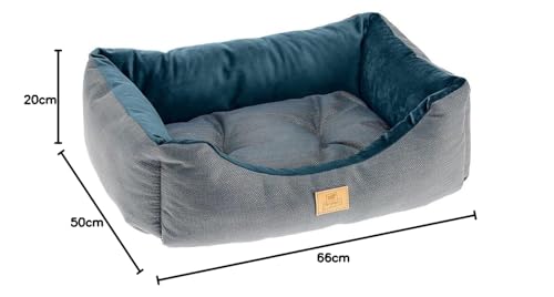 ferplast-chester-60-hundebett-katzenbett-sofa-blau-tweed-samt-66-x-50-x-h-20-cm image 4