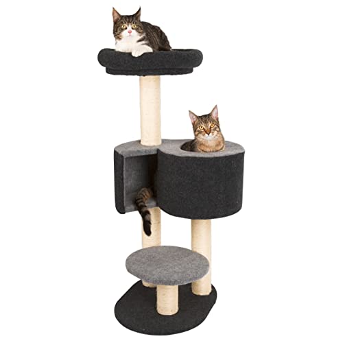 kerbl-pet-kratzbaum-fridolin-filz-grau-55-x-52-x-106-cm-mit-h-hle image 7