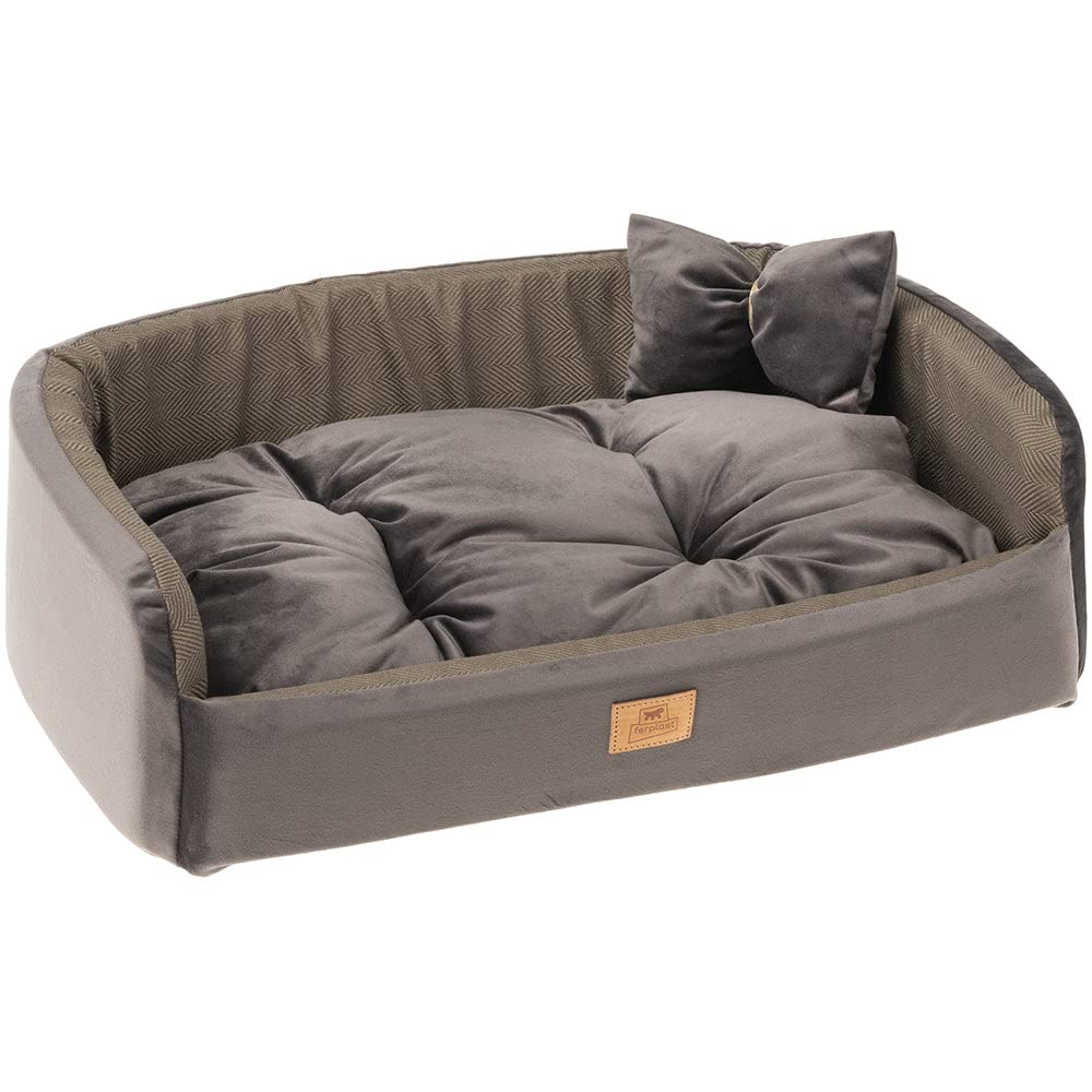 ferplast-harris-50-hundebett-katzenbett-tweed-samt-braun-50-x-35-x-h-15-cm image 1