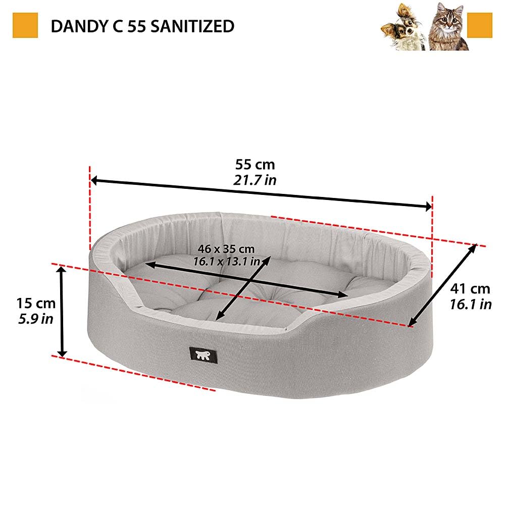 ferplast-hundesofa-hundebett-55-x-41-x-15-cm-grau-mit-sanitized-schutz image 2
