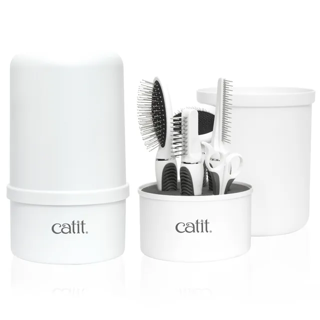 catit-langhaar-fellpflege-set-5-teilig-mit-aufbewahrungsbox image 1