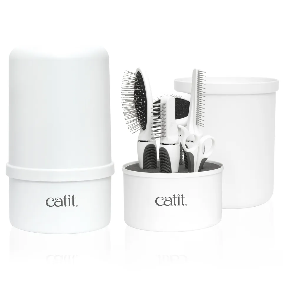 catit-langhaar-fellpflege-set-5-teilig-mit-aufbewahrungsbox image 1