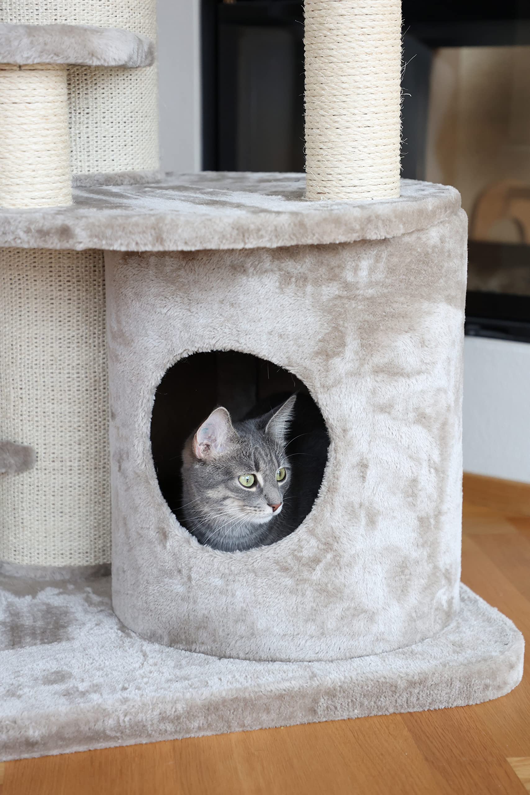 kerbl-pet-kratzbaum-oldie-beige-77-x-58-x-96-cm-f-r-ltere-katzen image 5