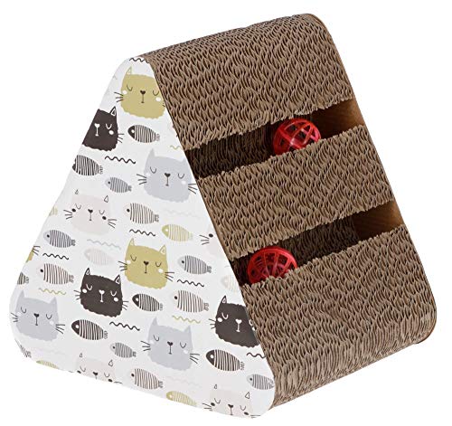 kerbl-pet-katzenkratzbrett-boon-22-4-x-26-x-26-cm-kratzpappe-mit-spielb-llen-und image 2