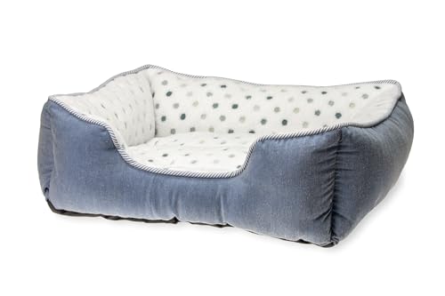 karlie-katzenbett-dot-47-x-39-cm-grau-blau-pl-sch-mit-einstieg image 7