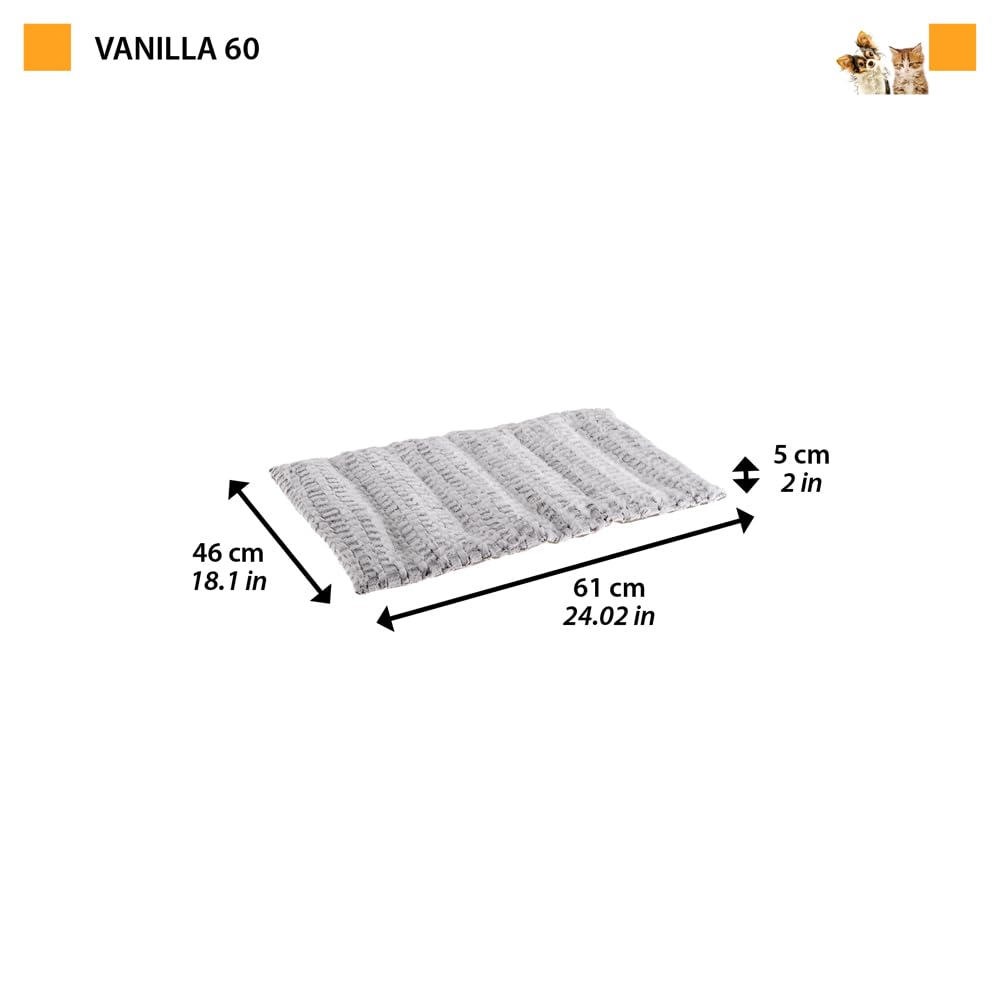 ferplast-vanille-hundekissen-hundebett-zweiseitig-pl-sch-und-baumwolle-grau-61-x image 2