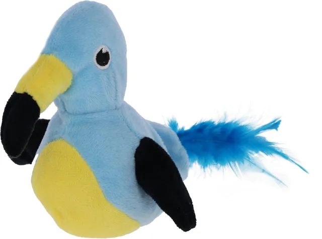 kerbl-jumping-vogel-katzenspielzeug-blau-gelb-17-x-12-5-cm image 1